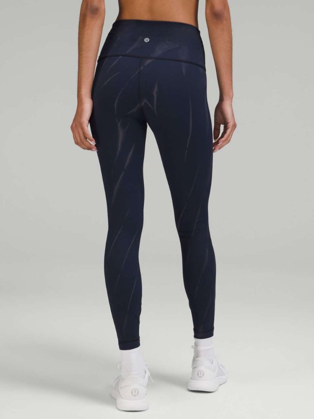 Lululemon Wunder Train High Rise Tight 25" in Sun Bleached Wash True Navy